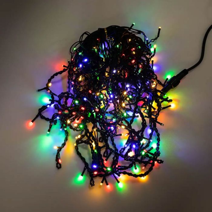 Вулична гірлянда бахрома 12 м 200 led чорний провід Мультиколір 12MBML