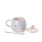 Чашка порцелянова Rainbow Ceramic Mug 400ml з кришкою і ложкою Блакитний HPCY8278BL