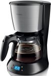 Кофеварка Philips капельная Daily Collection 1.2л, молотый, LED-дисплей, таймер включения, часы, черно-серебристый