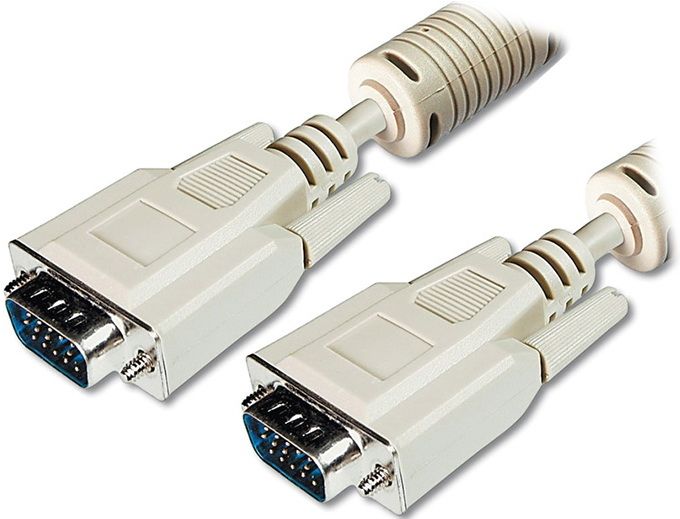 Кабель DIGITUS VGA (M/M), феррит, 10м, бежевый