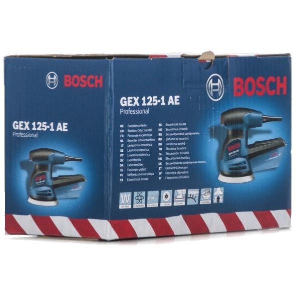 Шлифмашина эксцентриковая Bosch GEX 125-1 AE, 250Вт, 125мм, 7500-12000об/мин, 1.3кг
