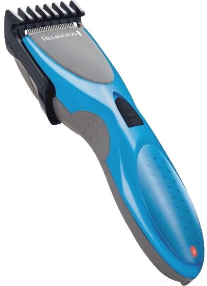Машинка для стрижки Remington Titianium , сеть+акум., насадок-2, кейс,ножницы, расческа в компл., титан.напыл., синий