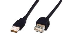 Кабель DIGITUS USB-A (M/F) заряджання/синхронізації, 5м, чорний
