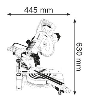 Пила торцовочная Bosch GCM 800 SJ с протяжкой, 1400Вт, диск 216,мм поворот Л и П 47град., наклон Л 45град., 13.5кг