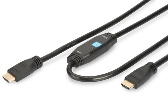 Кабель DIGITUS HDMI (M/M), High speed, активный, 30м, черный