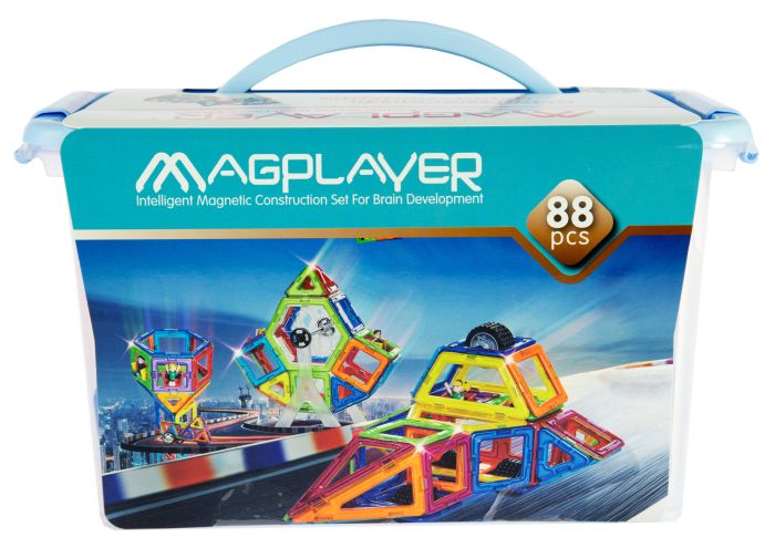 Конструктор Magplayer магнитный набор бокс 88эл