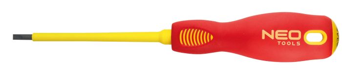 Отвертка Neo Tools, плоская, диэлектрическая, SL3x100мм, сталь SVCM