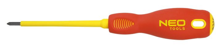 Отвертка Neo Tools, крестовая, диэлектрическая, PZ2x100мм, сталь SVCM
