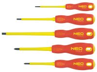 Отвертки Neo Tools, набор 5шт, диэлектрическая, SL,PH, сталь CrMo