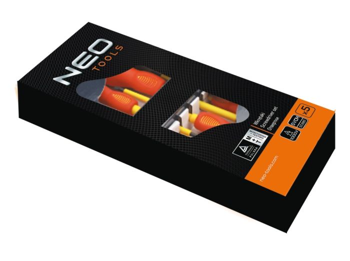 Викрутки Neo Tools набір 5шт, діелектрична, SL,PH, сталь CrMo