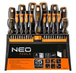 Отвертки Neo Tools, набор 37шт, 20 бит, SL,PH,PZ,Torx,H, сталь S2, с подставкой