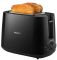 Тостер Philips Daily Collection 830Вт, крышка от пыли, пластик, черный
