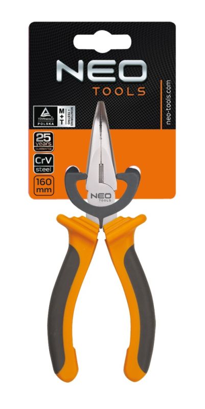 Плоскогубцы удлиненные изогнутые Neo Tools, 160мм, CrV