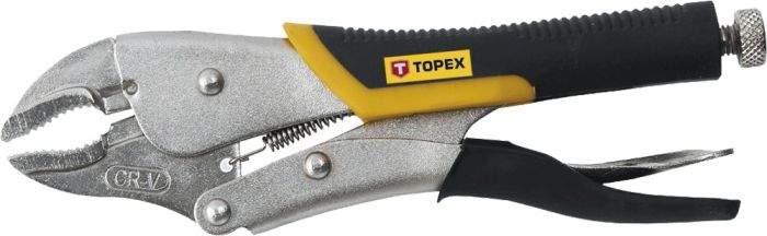Клещи зажимные TOPEX, 0-40мм, храповой механизм, 225мм, CrV