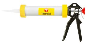 Пістолет для герметика TOPEX, 300мл, корпус алюмінієво-сталевий, робоча частина 235мм, обертальне руків’я