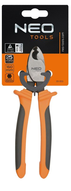 Кабелеріз Neo Tools, для мідних та алюмінієвих кабелів до 10мм, 160мм, CrV