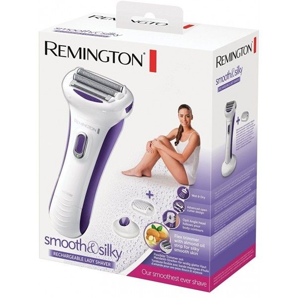 Бритва електр. Remington сіткова Smooth&Silky,  бритв.головок-2, сух.+волог., жіночий тример, біло-фіолетовий