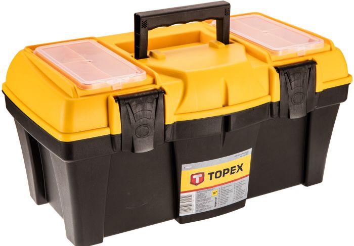 Ящик для инструмента TOPEX, 18", органайзер в крышке, 22х44х22см, пластмасса