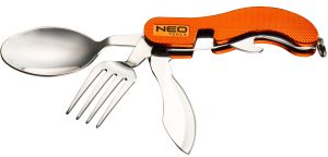 Нож складной Neo Tools, туристический, с вилкой и ложкой