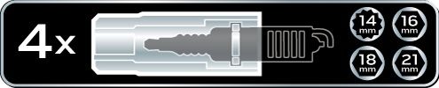 Набір інструментів Neo Tools, набір торцевих головок 1/2", 3/8", 28шт
