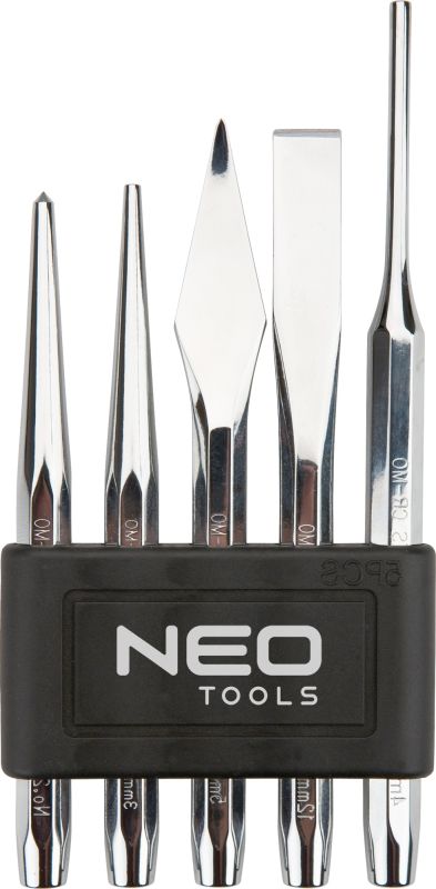 Пробойник и керн Neo Tools, (зубил и долет), набор 5шт