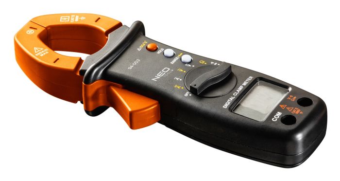 Электроизмерительные клещи Neo Tools, 0-600В, диаметр проволоки до 28мм, ЖК дисплей с подсветкой, чехол.