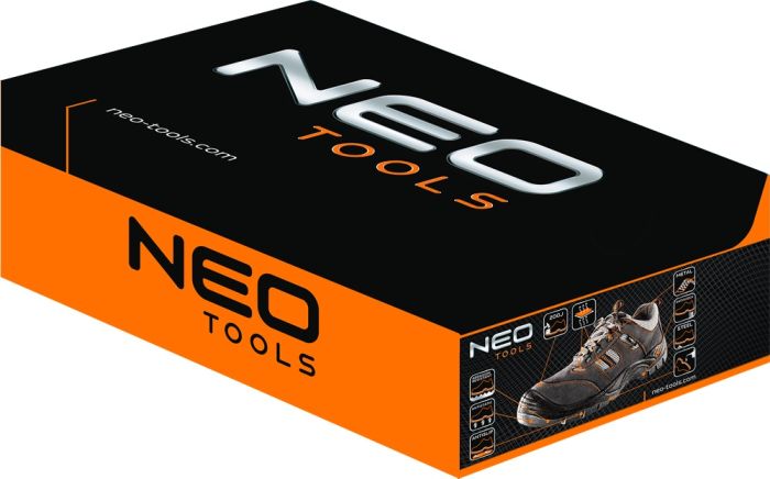 Полуботинки рабочие Neo Tools, замш, ударопоглощение, антипрокол, стальной подносок, S1P SRC, СЕ, р.42(28см), синий