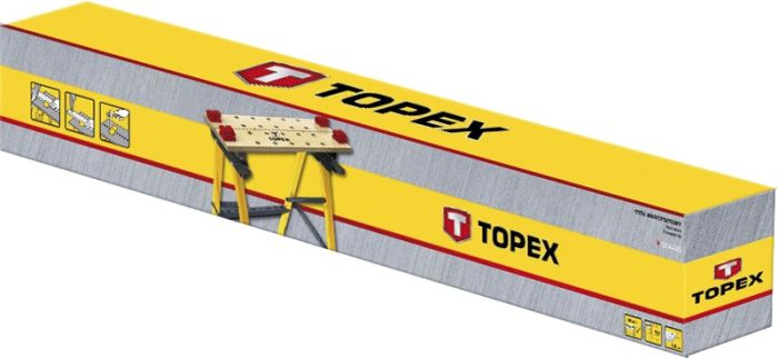 Верстат складаний TOPEX 60x24x80см навантаження до 100кг 6.55кг робоча поверхня ДВП