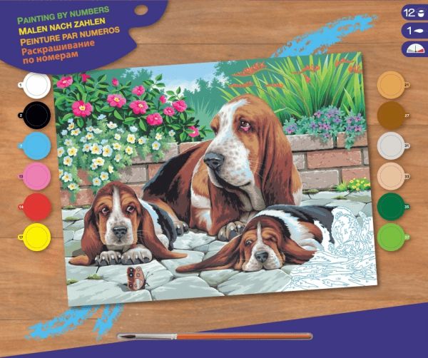 Набор для творчества Sequin Art Painting by numbers Senior Гончие Бассет 39*30см