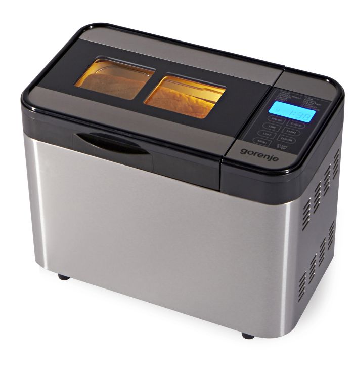 Хлебопечка Gorenje 815Вт, программ-12, макс.вес -1.4кг, форма-прямоугольник, металл, черный