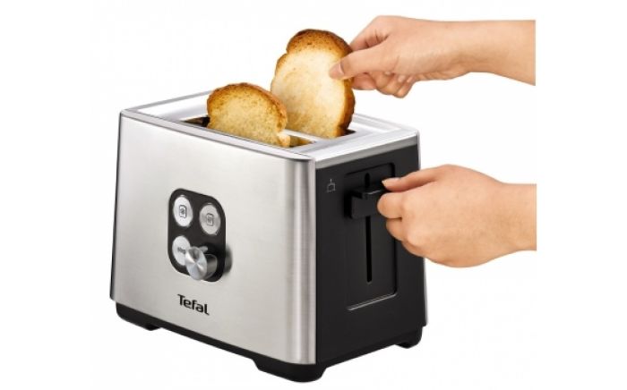 Тостер Tefal Cube 900Вт, металл/пластик, черный