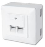 Настінна розетка DIGITUS САТ 6 STP 2xRJ45, 8P8C, для зовнішньої проводки