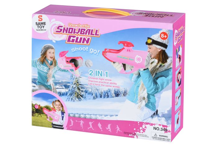 Игрушечное оружие Same Toy 2в1 Бластер  мячик/снег 30,5см, розовый