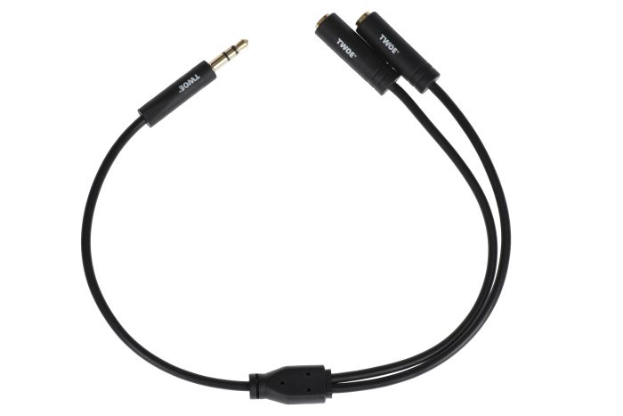 Кабель 2E jack 3.5 > 2хjack 3.5 (M/F) 0.30м, чорний