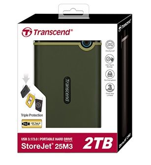 Портативный жесткий диск Transcend 2TB USB 3.1 StoreJet 25M3 Зелёный