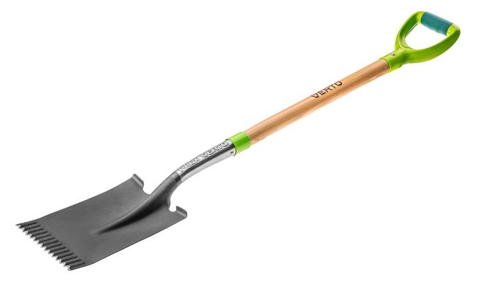 Лопата штыковая Verto T-REX, прямая, зубчатая кромка, 116см, 1.75кг