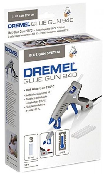 Пистолет клеевой Dremel 940, стержни 11мм, 195 град., 0.24 кг