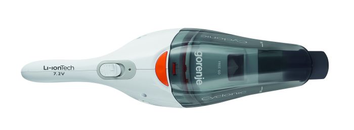 Пилосос Gorenje автомоб, 55Вт, конт пил -0.4л, автон. робота до 14хв, мікрофільтр, дод.насадки-2 шт, білий