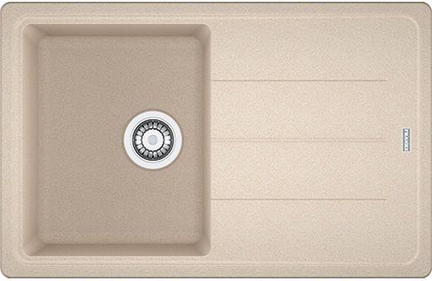 Мойка кухонная Franke Basis, фрагранит, прямоуг., с крылом, 780х500х200мм, чаша- 1, накладная, BFG 611-78, бежевый