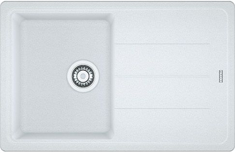 Мойка кухонная Franke Basis, фрагранит, прямоуг., с крылом, 780х500х200мм, чаша- 1, накладная, BFG 611-78, белый