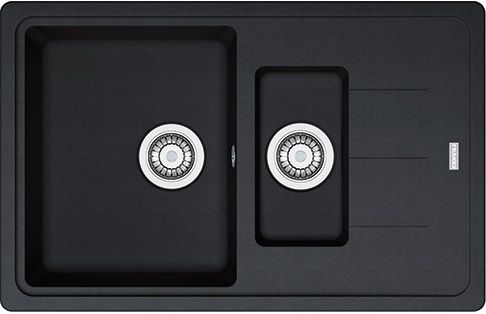 Мойка кухонная Franke Basis, фрагранит, прямоуг., с крылом, 780х500х200мм, чаша- 1.5, накладная, BFG 651-78, оникс