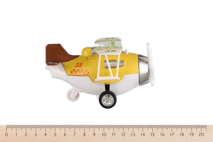 Самолет металический инерционный Same Toy Aircraft свет, музыка, желтый