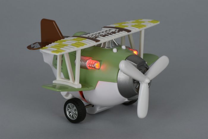 Самолет металический инерционный Same Toy Aircraft свет, музыка, зеленый