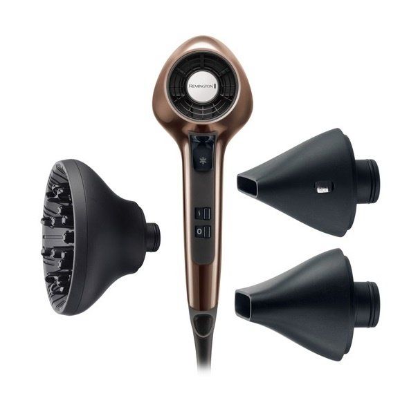 Фен Remington Air3D, 1800Вт, 3 режими, дифузор,турмалінова іоніз-я, хол. обдув, бронзовий