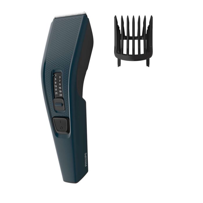 Машинка для стриження  Philips Series 3000, від мережі, роторний мотор, насадок-1, сталь, синій