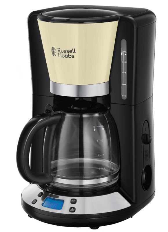 Кавоварка Russell Hobbs крапельна Colours Plus 1.25л, мелена, чорно-бежевий
