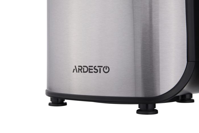 Соковыжималка Ardesto шнековая 200Вт, чаша-0.6л, жмых-0.6л, пластик/металл, серебристо-черный