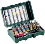 Биты Metabo BitBox, набор 29шт, 1/4", магнитный битодержатель, переходник, SL,PH,PZ,H,T, сталь S2, кейс