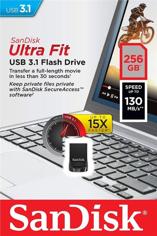 Накопитель SanDisk  256GB USB 3.1 Type-A Ultra Fit