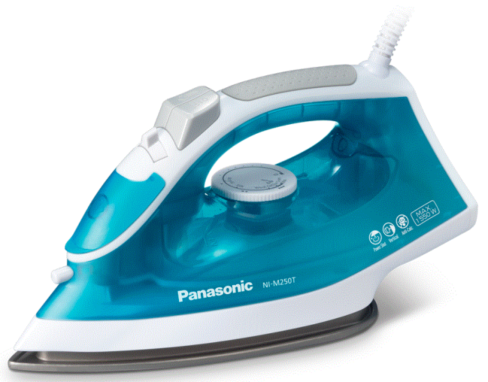 Утюг PANASONIC, 1550Вт, 210мл, постоянный пар - 15гр, керам. подошва, голубой